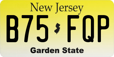 NJ license plate B75FQP