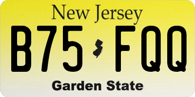 NJ license plate B75FQQ