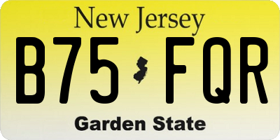 NJ license plate B75FQR
