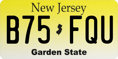 NJ license plate B75FQU