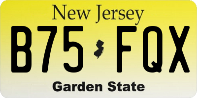 NJ license plate B75FQX