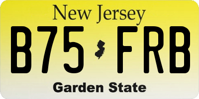 NJ license plate B75FRB