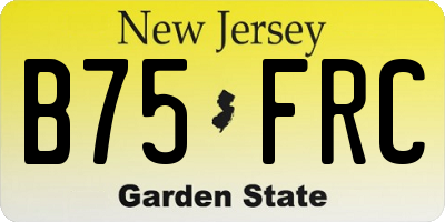 NJ license plate B75FRC