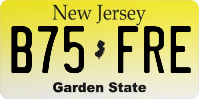NJ license plate B75FRE