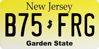 NJ license plate B75FRG