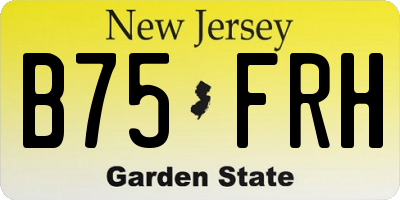 NJ license plate B75FRH