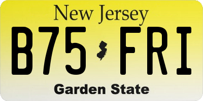 NJ license plate B75FRI