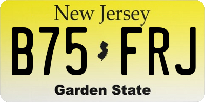 NJ license plate B75FRJ