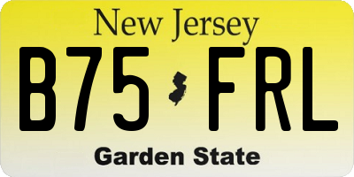 NJ license plate B75FRL