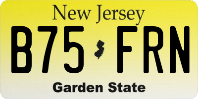 NJ license plate B75FRN