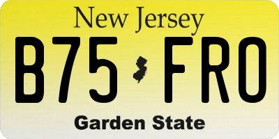 NJ license plate B75FRO
