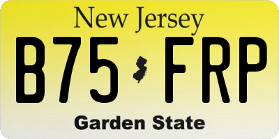 NJ license plate B75FRP