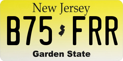 NJ license plate B75FRR