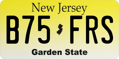NJ license plate B75FRS