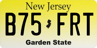 NJ license plate B75FRT