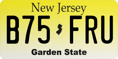 NJ license plate B75FRU