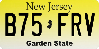 NJ license plate B75FRV