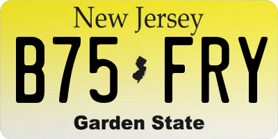 NJ license plate B75FRY