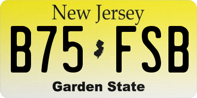 NJ license plate B75FSB