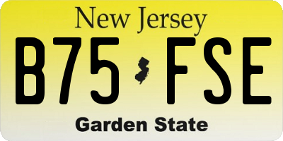 NJ license plate B75FSE