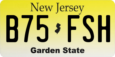 NJ license plate B75FSH