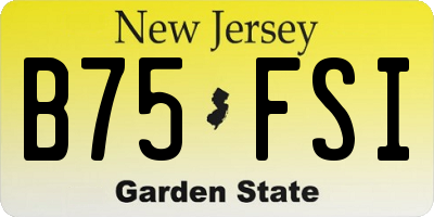 NJ license plate B75FSI