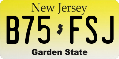 NJ license plate B75FSJ