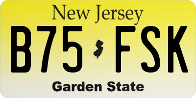 NJ license plate B75FSK