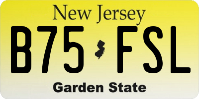 NJ license plate B75FSL