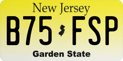 NJ license plate B75FSP
