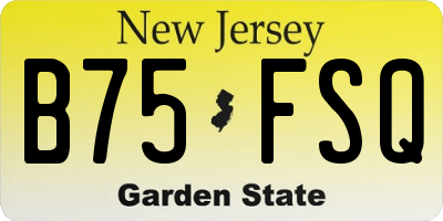 NJ license plate B75FSQ