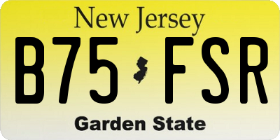 NJ license plate B75FSR