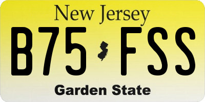 NJ license plate B75FSS