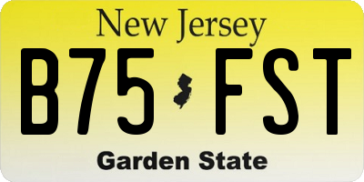 NJ license plate B75FST