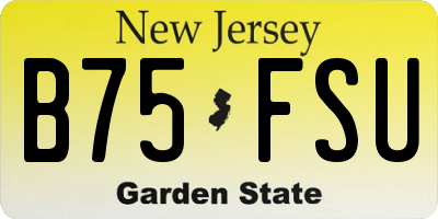 NJ license plate B75FSU