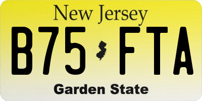 NJ license plate B75FTA