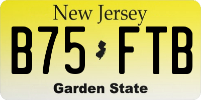 NJ license plate B75FTB