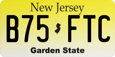 NJ license plate B75FTC