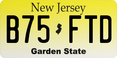 NJ license plate B75FTD