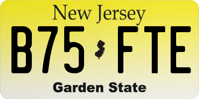 NJ license plate B75FTE