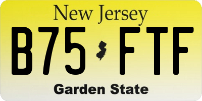 NJ license plate B75FTF