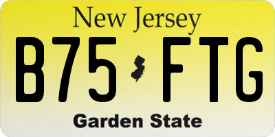 NJ license plate B75FTG