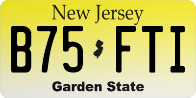 NJ license plate B75FTI