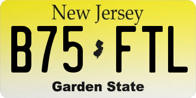 NJ license plate B75FTL