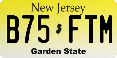NJ license plate B75FTM