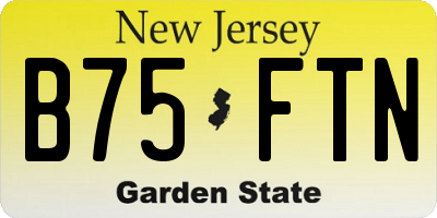 NJ license plate B75FTN