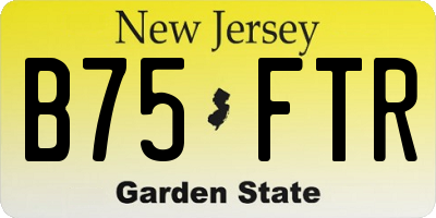 NJ license plate B75FTR