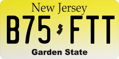 NJ license plate B75FTT