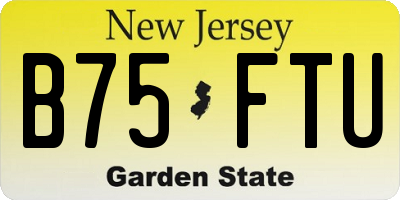 NJ license plate B75FTU