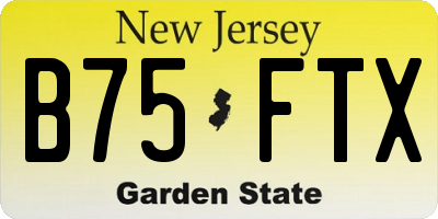 NJ license plate B75FTX